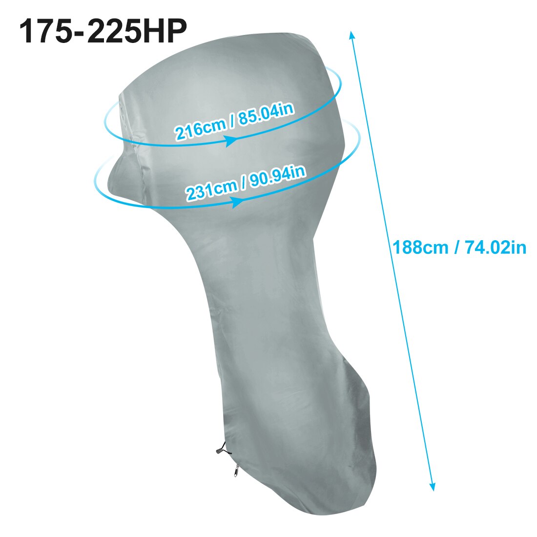 Full Boat Outboard Engine Cover 6-225HP Waterproof Dust Rain Sun UV Resistant 600D Oxford Cloth PVC Outboard Motor Cover