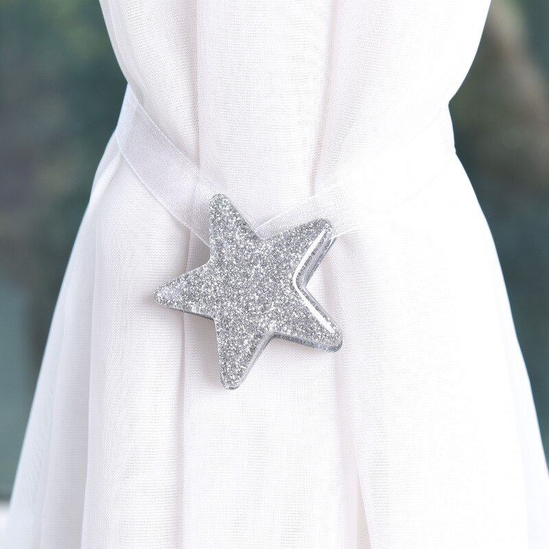 Star Shape Magnet Curtain Buckle Magnetic Mesh Tieback Holder Window Curtain Clip Holder Strap Accessories Home Decor JJJRY774