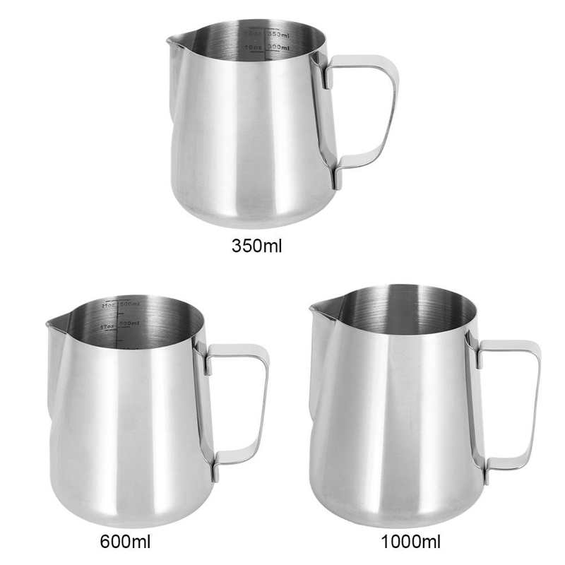 Coffee Art Stencil Stainless Steel Milk Frothing Pitcher Coffee Cup with Scale Latte Art for Latte Art Kitchen Accessories