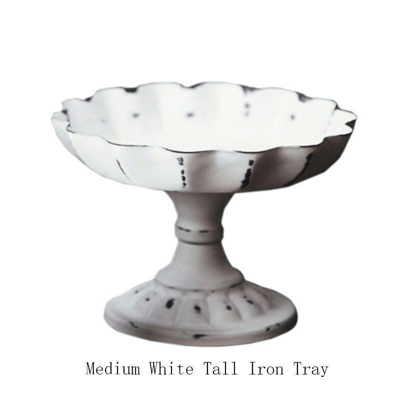 Cake Tools Small Cake Tray Candy Snack Fruit Plate Literary Wedding Cake Display Furnishing Frosted Iron Plate: Medium pallet