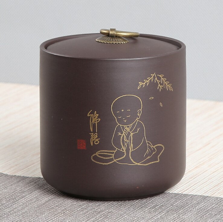 Airtight Canister Zisha Tea Box Kitchen Storage Bottles Jars Food Container Grains Tea Coffee Beans Grains Candy Jar Containers: Pattern 13