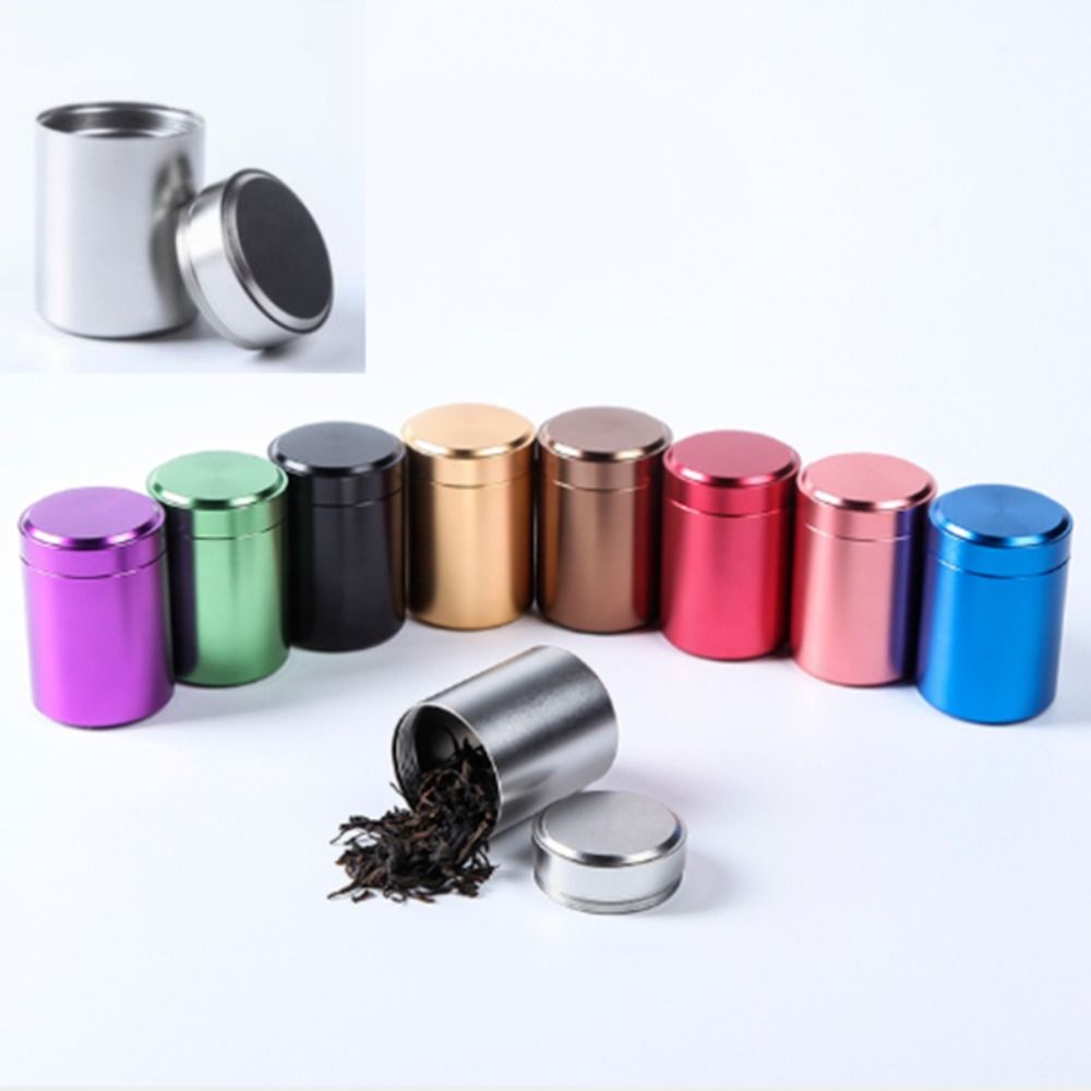 Runde kleine Metall-Aluminium-Dosen versiegelt lose Tee-Verpackungs dosen reisen tragbare Behälter Glas Zucker Kaffee Süßigkeiten Veranstalter