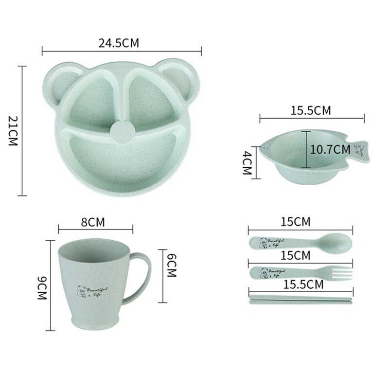 Cute Cartoon Baby Feeding Tableware Children Training Bowl With Spoon Fork Chopsticks Infant Kids Feeding Dinnerware MBG0531