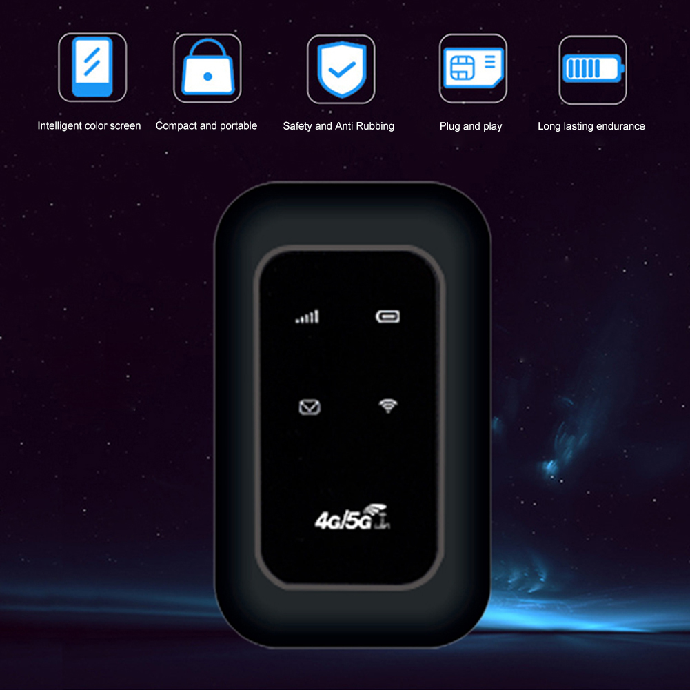High Speed 4G LTE Mobile WiFi Hotspot with SIM Card Slot Wireless 4G LTE Modem Router for RV Travel Vacation Camping Remote Area