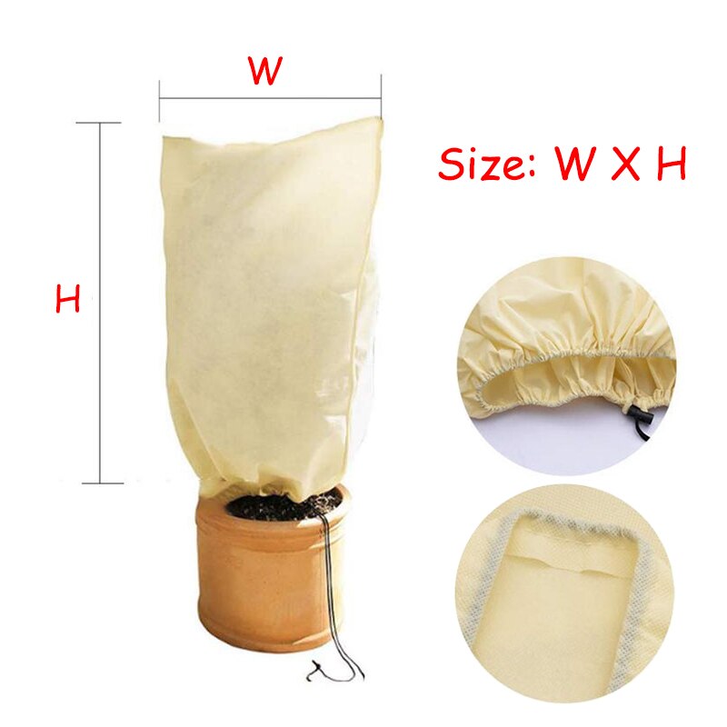 Anlage Abdeckung Winter warm Abdeckung Baum Strauch Anlage Schutz Tasche Garten Anlagenfrostschutz Kleine Baum Winter Anlage Schutz Tasche Junge: 60x80cm / Beige