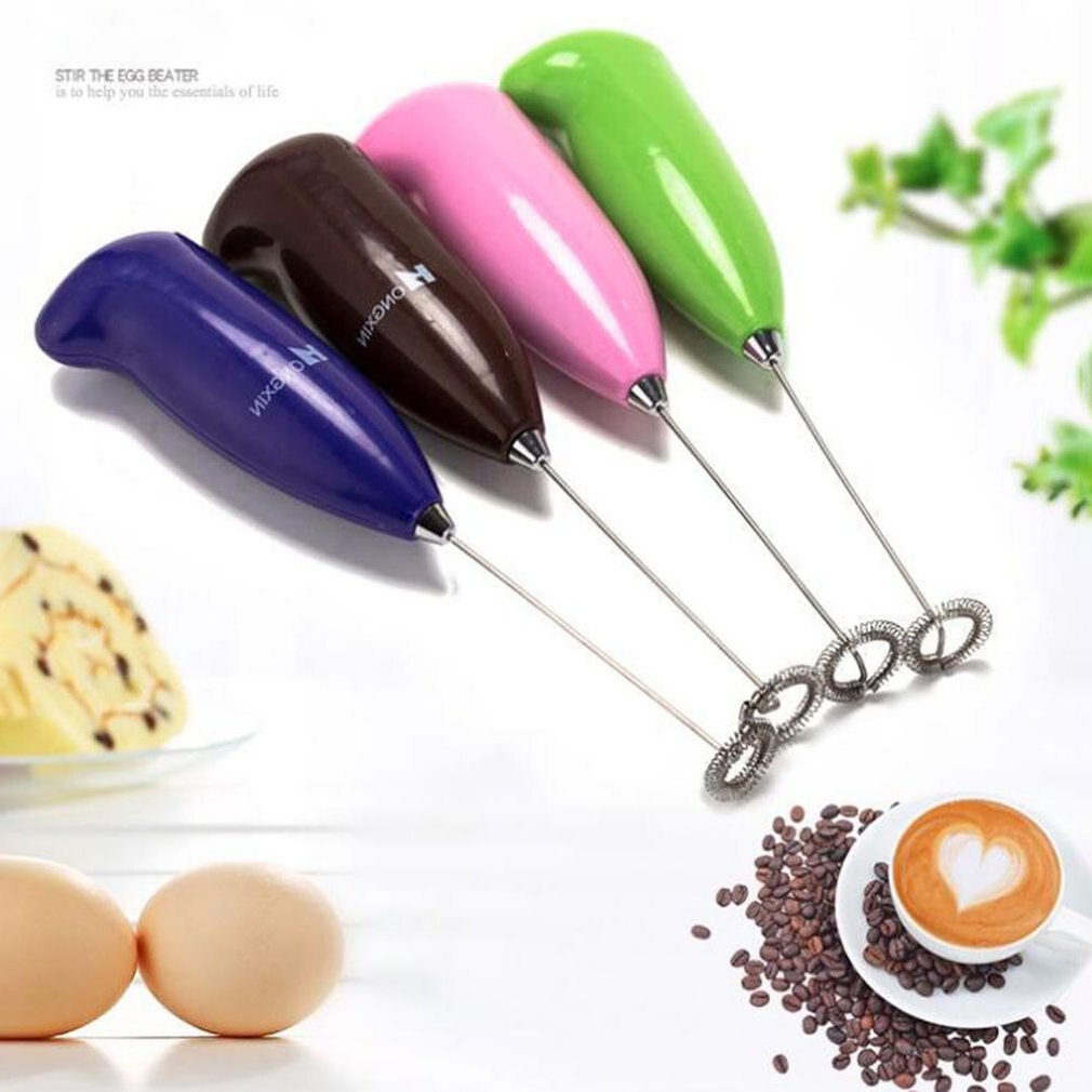 Mini batidor eléctrico ABS grado alimenticio 304 batidor de mano de acero inoxidable leche sin salpicaduras Mini café té de la leche licuadora