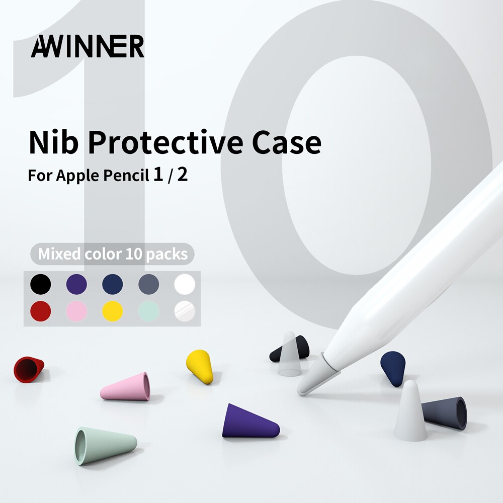 10pcs Silicone Replacement Nib Protective Cover Skin for Apple Pencil tip Tablet stylus Touch Pen Nib Cover For Apple Pencil Tip