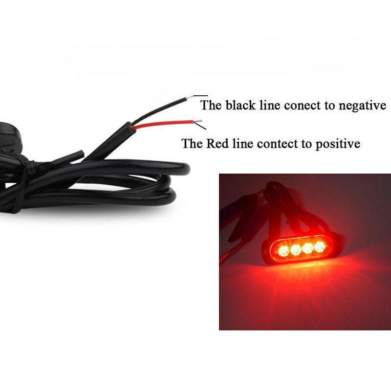 Red Working Light Kit 4LED Working Lamp 36W Urgent Transparent Warning