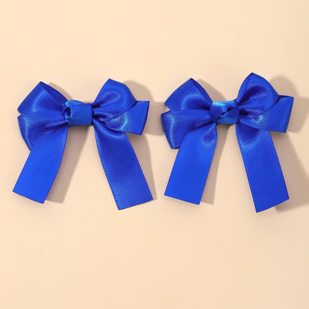 Pinzas para el pelo con lazo para niña, 2 piezas, lazos de cinta de Color sólido, horquillas, accesorios para el cabello de Boutique para niños,: Turquesa