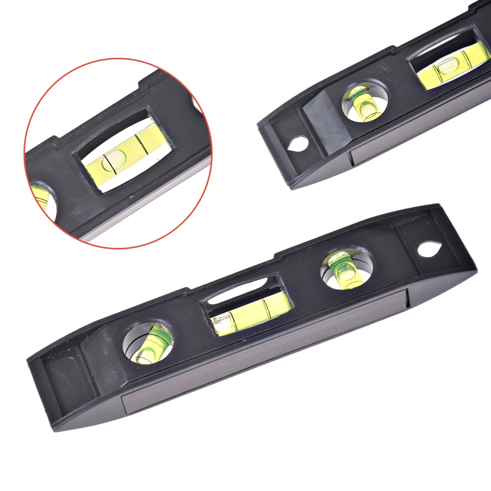 Black plastic Spirit level Torpedo Level Measure Tools Spirit Level Ruler Magnet Bubble Plumber Measurement Tools 150mm
