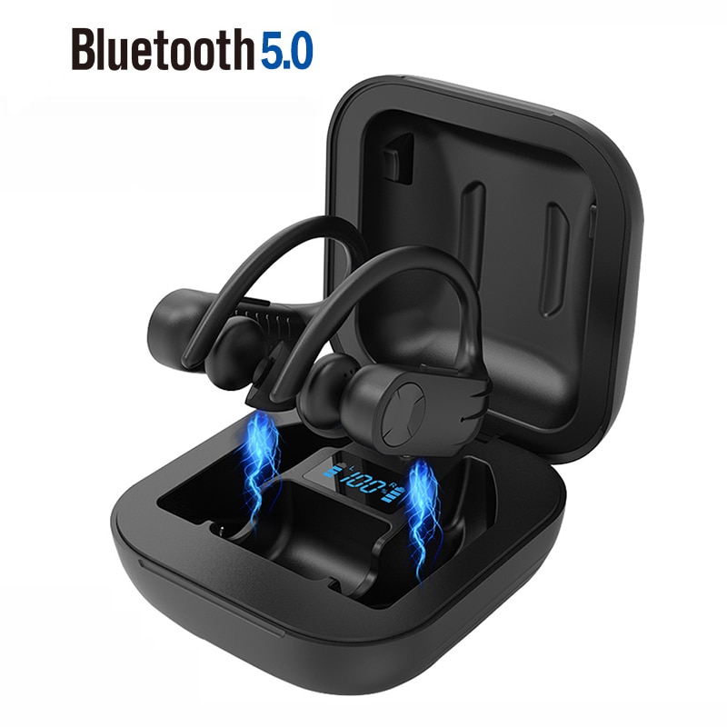 B1 Draadloze Sport Hoofdtelefoon Tws Bluetooth 5.0 Koptelefoon Oorhaak Running Noise Cancelling Stereo Oordopjes IPX5 Waterdicht