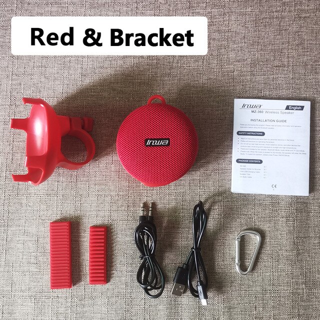 10W Fiets Kolom Waterdichte Douche Speaker Boombox Soundbar Draagbare Fietsen Bluetooth Speaker Akoestiek Geluid Woofer Handen: Red