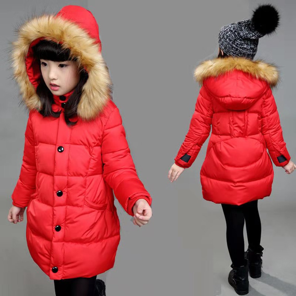 4 5 6 7 8 9 10 12 jaar Meisjes Winter Jas Parka Katoen Gevoerde Meisje Hooded Warme Jassen Mode Dikker Warme Bovenkleding