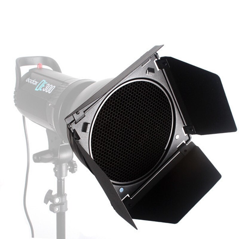 Godox – support réflecteur Bowens, pour Flash de Studio + porte de grange BD-04 grille nid d&#39;abeille + 4 filtres de couleurs