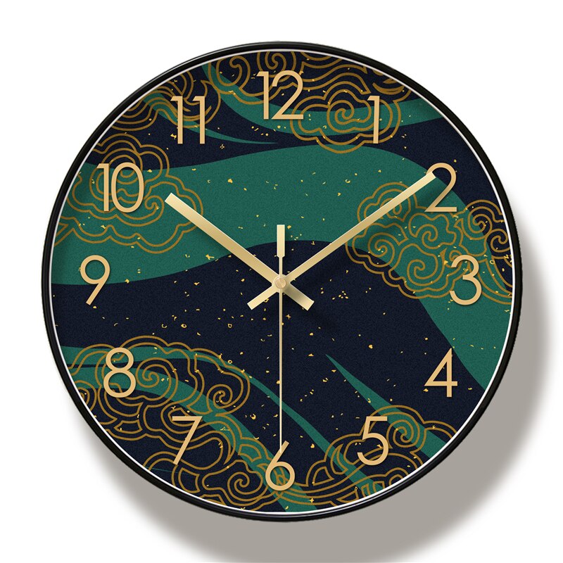 Ronde Creatieve Mute Modern Grote Wandklok Klokken Voor Home Keuken Woonkamer Decor Battery Operated Stille: B / 10 inch