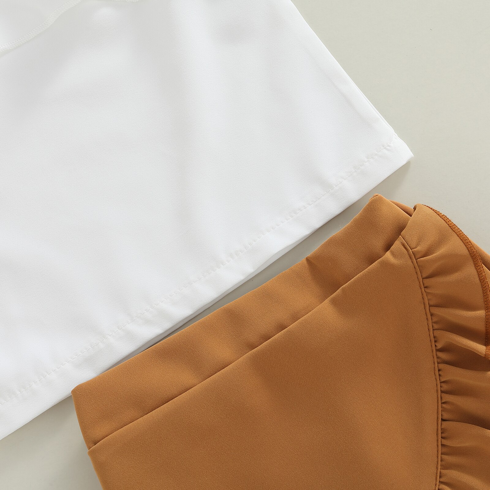 Set di vestiti estivi per bambina per bambini, gilet senza maniche increspato + minigonna a trapezio in vita elastica 1-6T