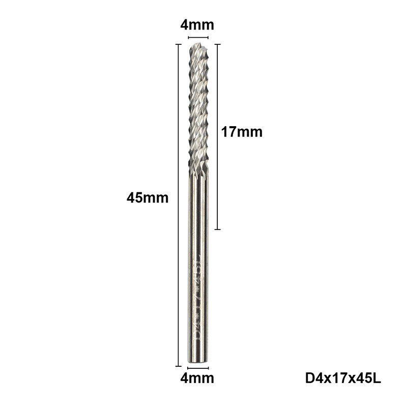 1pc 4/6mm CNC Router Bit For Engraving Machine Corn Milling Cutter Tungsten Carbide PCB End Mill: D4x17x45L