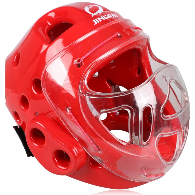 PU coated kids man woman karate Helmet TKD headgear MMA kick head protector fighting muay thai helmets: Red M