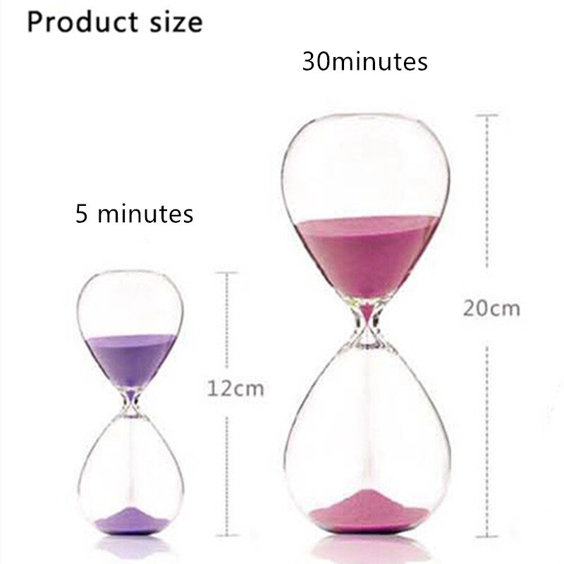 Minuterie en verre transparent, 5/30 minutes, horloge, plusieurs couleurs, décoration pour la maison et la voiture, de