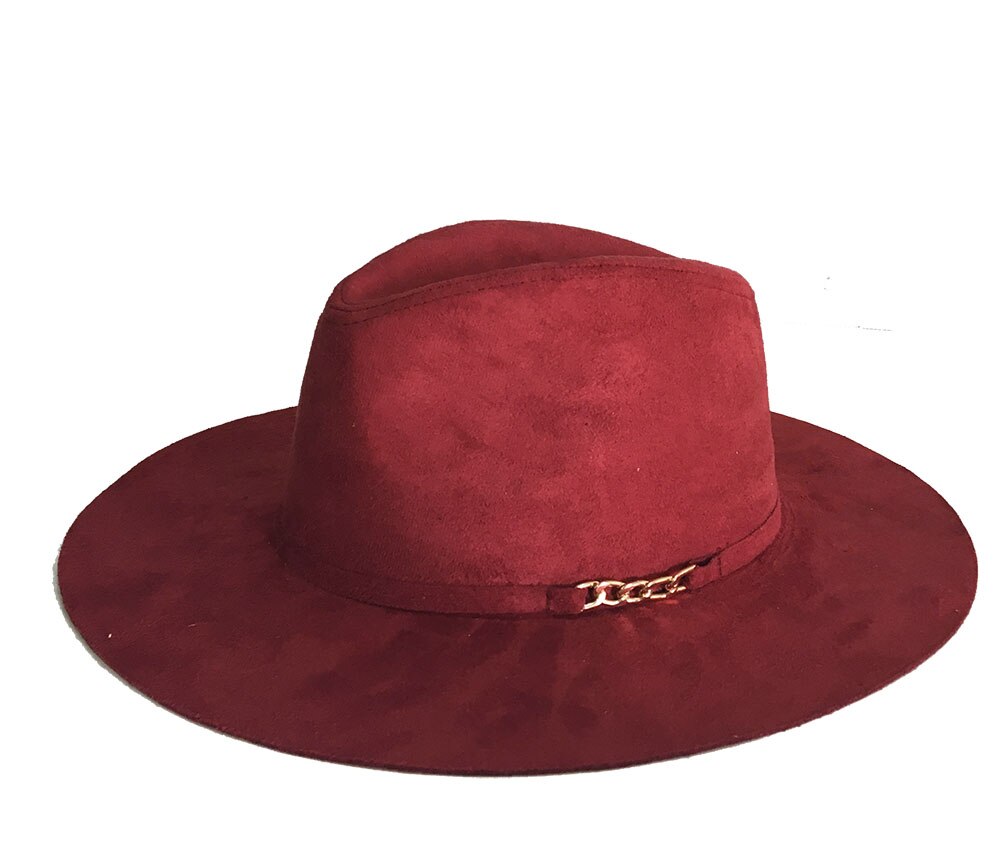 Wearone Crazy Jazzhat unisex Suede wide brim Spring felt fedoras hats women Vintage Wide Brim Floppy chapeau femme Pnama ha: redwine