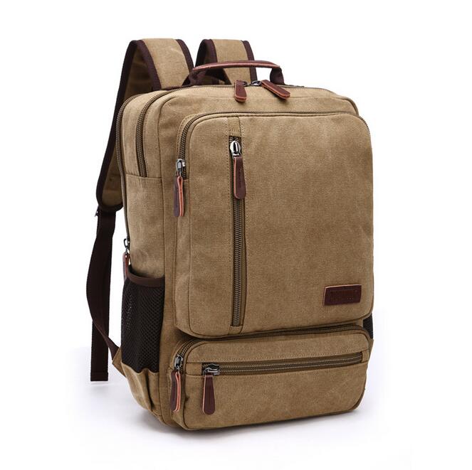 082017 yesetn tas mannen canvas dubbele schoudertas rugzak: khaki