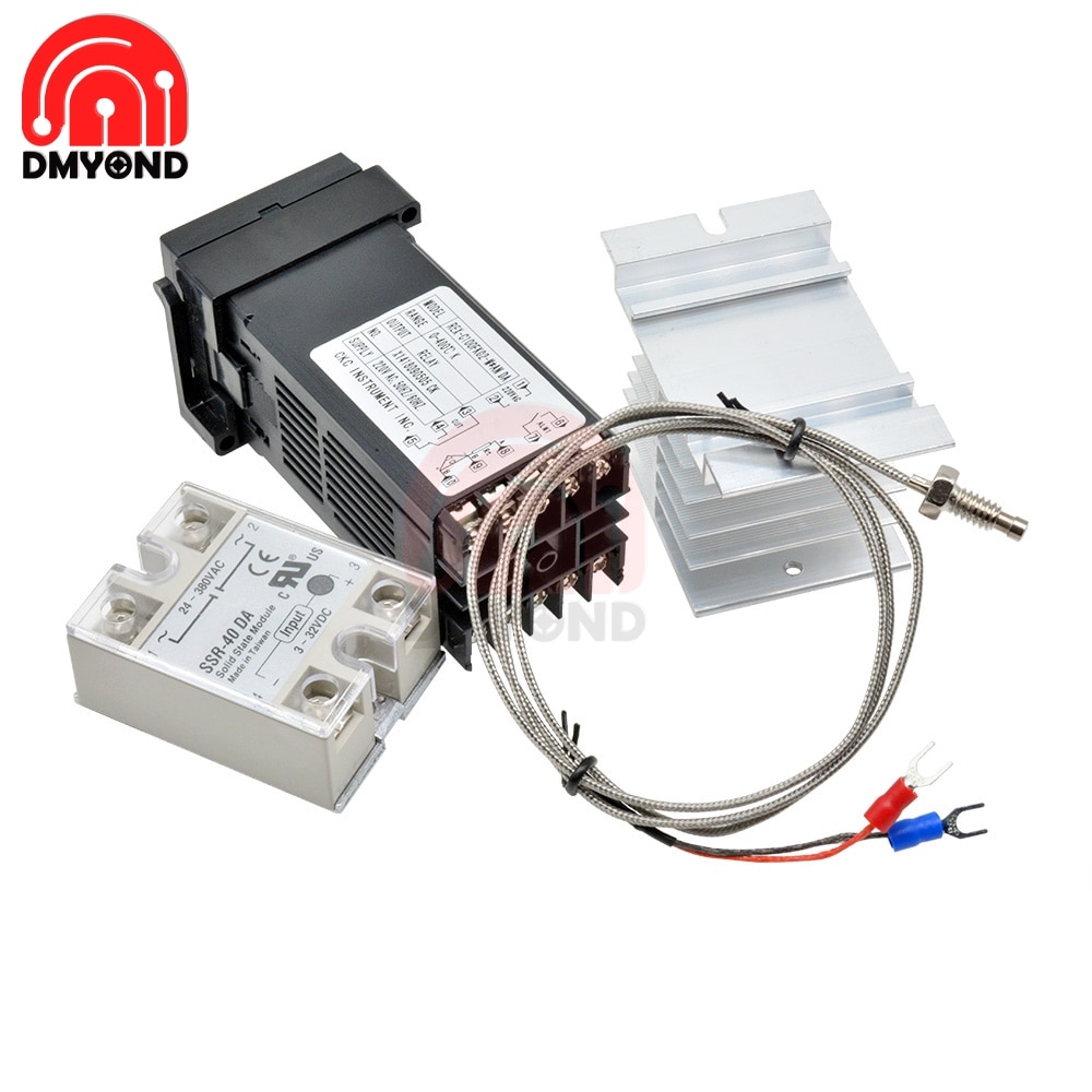 Relay Rex C100 Ssr Pid Temperature Temp Controller Digital Thermostat Pid Regulator Rex C100+40A SSR Relay+K Thermocouple Probe