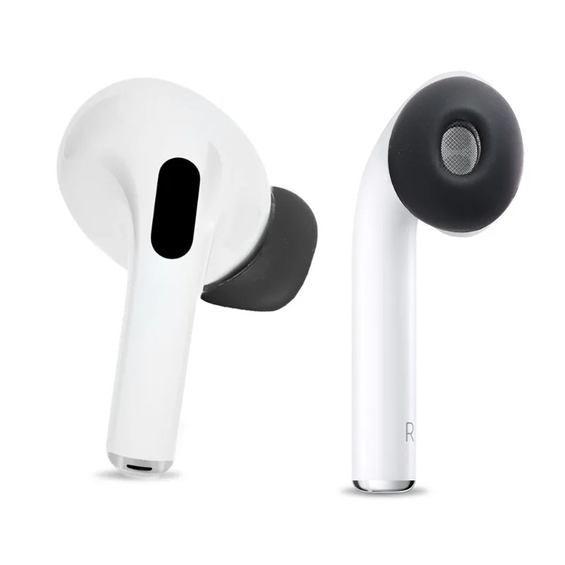 Replacement in-Ear Earplugs for Apple AirPods Pro 1st 2nd Protector for Earphone Soft Silicone Eartip Earbuds Cap S/M/L Black