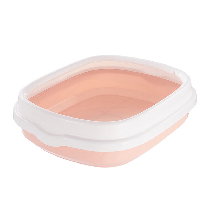 Cat Litter Box Super Large Semi-Enclosed Cat Toilet Detachable Anti-Splashing sand basin home pet toilet with spoon plastic pet: B / M