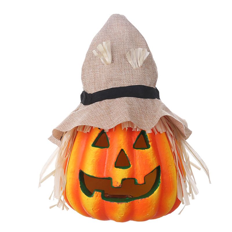 Hat Scarecrow Pumpkin Lamp Glowing Foam Pumpkin Lamp For Halloween Party Bar W0YC: 3