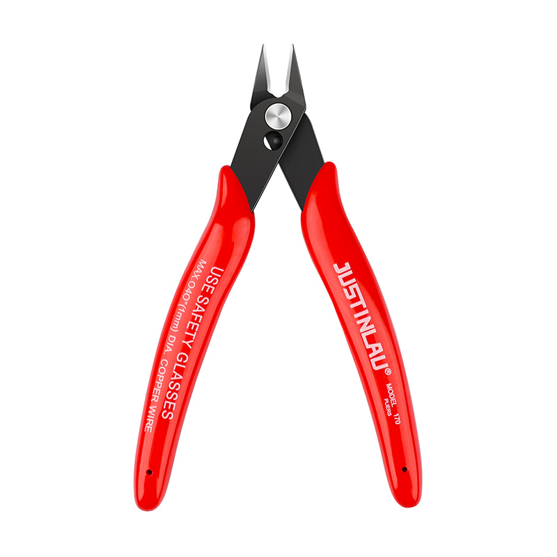 Alicates universales, herramienta multifuncional, cortadores de cables eléctricos, tijeras laterales de corte, pinzas de acero al carbono al ras, herramientas manuales, 1 ud.: Rojo
