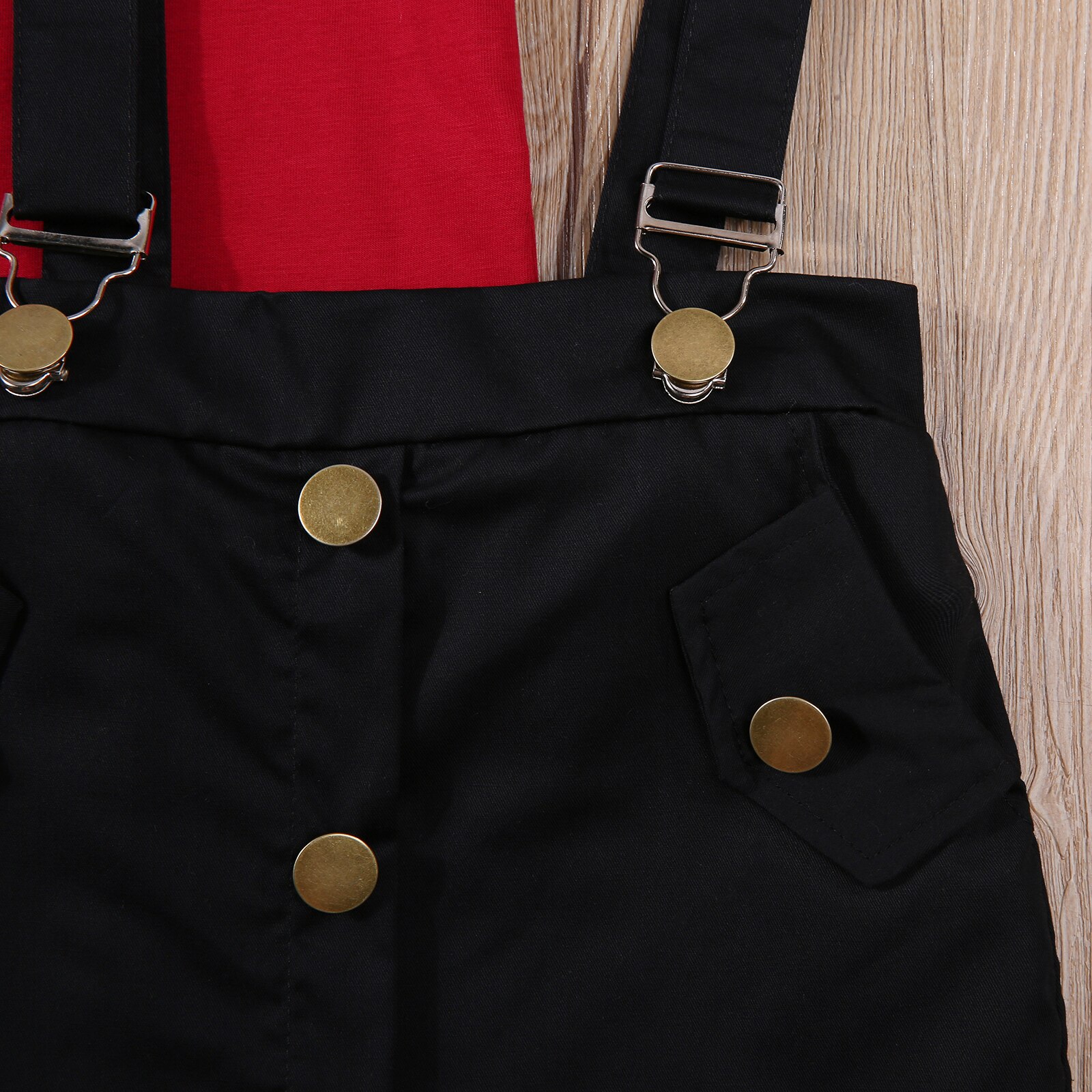 Camicia a maniche corte per bambini neonate Fly + bretelle culotte, decorazione tascabile stile semplice abbigliamento estivo 2-7T