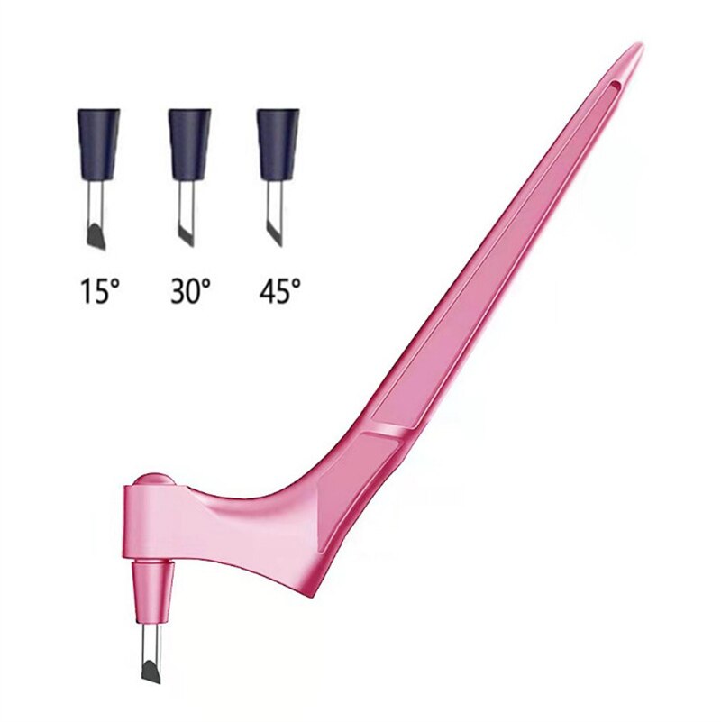 DIY Art Cutting Tool Craft Cutting Kinfe with 360 Steel Rotating Blade Safety Cutter Paper Knife with 3pcs Blades Cutting Pen: pink