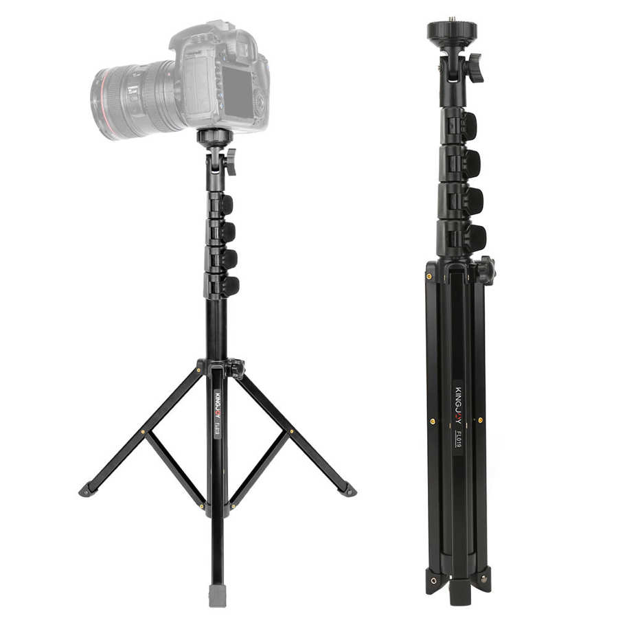 Kingjoy 1.5m photo studio anel luz suporte 5 seções do telefone móvel tripé para maquiagem gravação de vídeo ao vivo