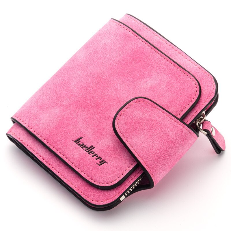 Baellerry Brand Wallet Women Scrub Leather Lady Purses Ladies Clutch Wallet Long Female Wallet Carteira Feminina: Short Hot pink