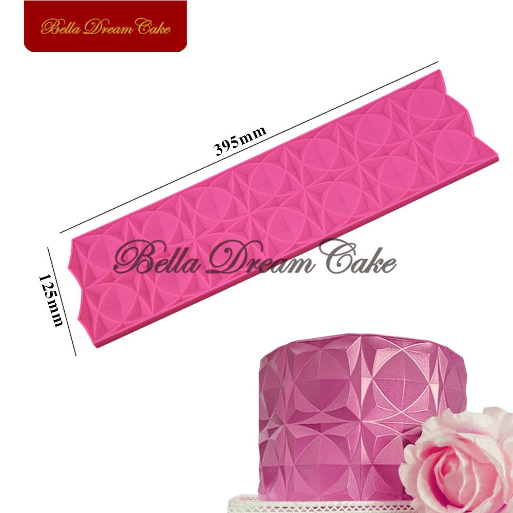 origami stampo in silicone stampi per torta fondente resina argilla padella stuoia di pizzo diamante design bordo strumenti di decorazione Sugarcraft Bakeware: LFM-81