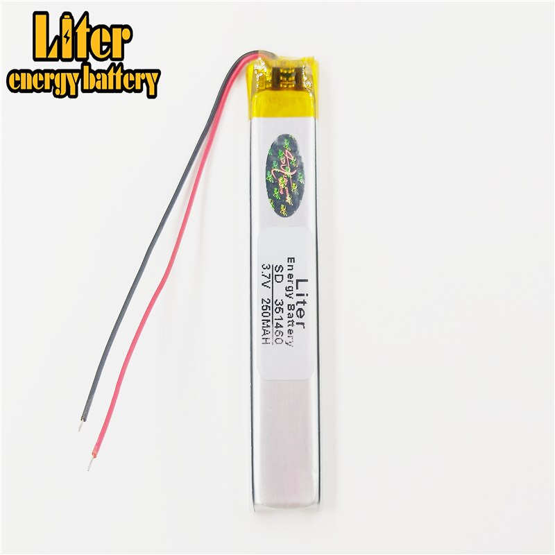 351460 de 3,7 V batería de polímero de litio para tableta MP3 MP4 MP5 GPS 250mAh pluma de batería de la cámara