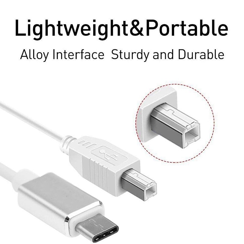 Midi USB Type B To Micro-USB Cable Connector Cable &amp; USB Type B Midi Cable To Type C Connector, Adapter Cable