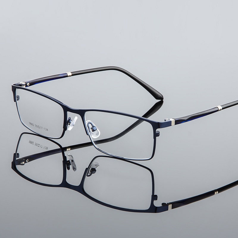 Elbru Anti-blue Light Metal Square Frame Glasses Frame Men Classic Business Full Frame Optical Myopia Eyeglasses