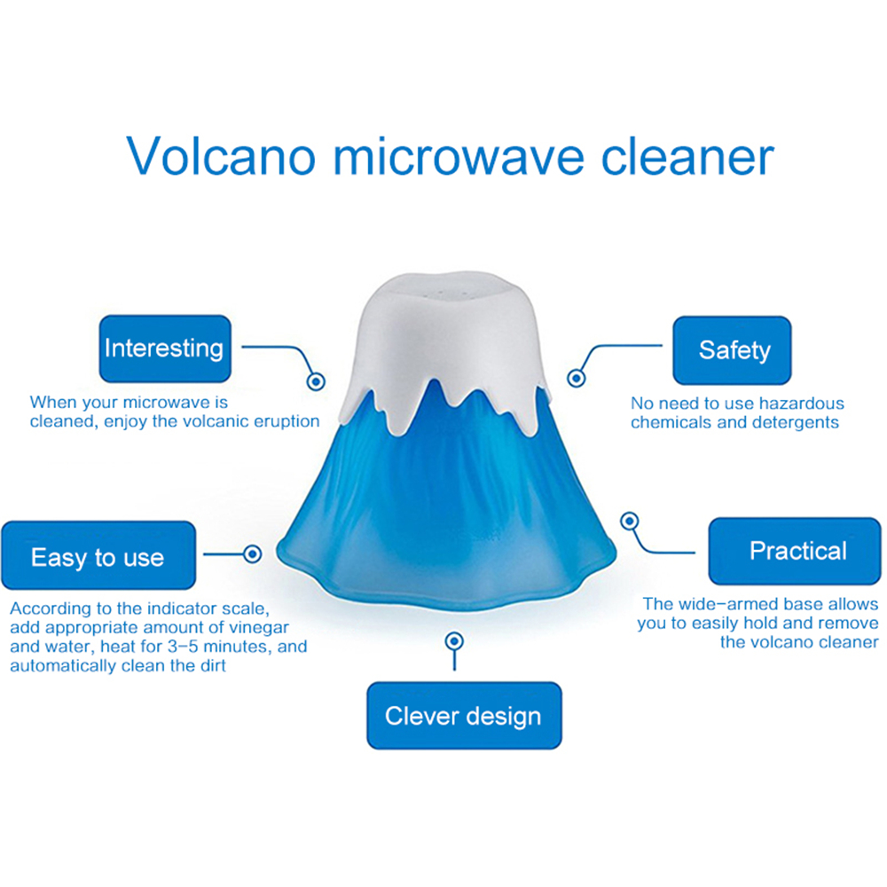 Erupting Volcano Microwave Oven Washer Cleaner Food Grade Steam Cleaning Appliances Small Kitchen Dirt Cleaner Help