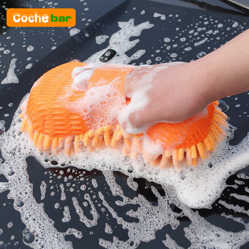 Esponja de microfibra para lavado de coches, limpieza para el cuidado del coche, cepillos para detalles, toalla de lavado, guantes para automóvil, accesorios de estilismo, Gadget