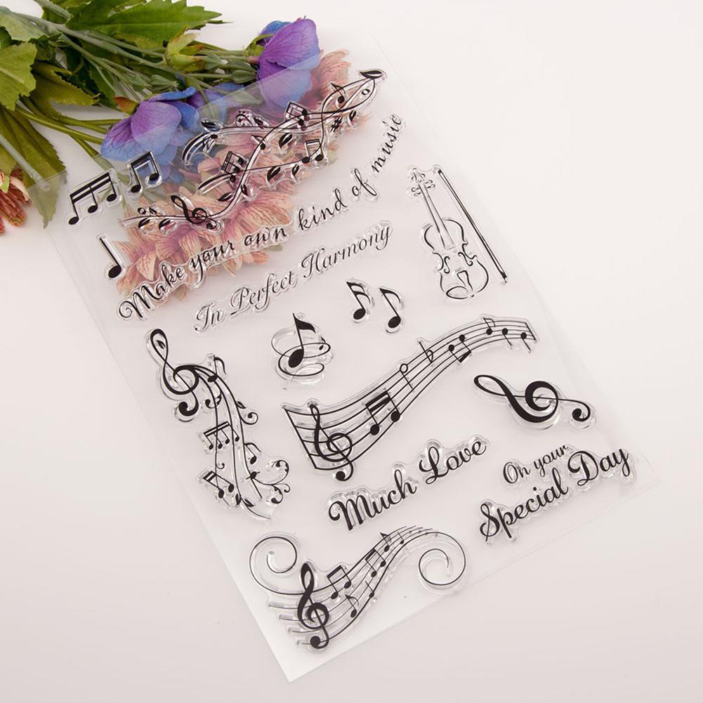 Feuille De Note de Musique Joint Transparent Clair Timbres Joint Silicone Timbres T6N1 Carte Album Scrapbook Rouleau BRICOLAGE Production Tpr / V9N9