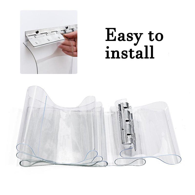 1Stck Bausatz PVC Streifen Vorhang Tiefkühlraum Lagerbier Hängen Schiene Bildschirm Transparente Vorhang Winddicht Wärme Beständig Tür Vorhang