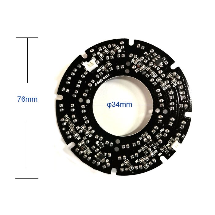 LED IR de para cámara CCTV, 72 Uds., con FY76-72V4-F de larga distancia
