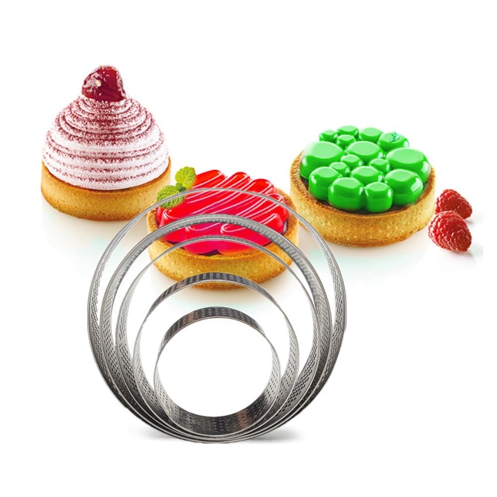 1pc runda rostfritt stål gör-det-själv kakform dessert mousse tårtor cirkel bakning matlagning verktyg tårt dekoration verktyg