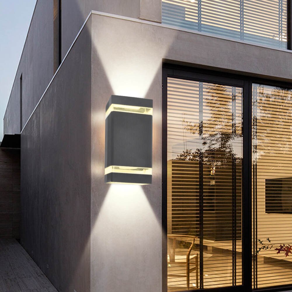 Artpad sort led indendørs udendørs belysning, led sconce op og ned væglamper  gu10 2*5w verandalys vægmonteret bedside led