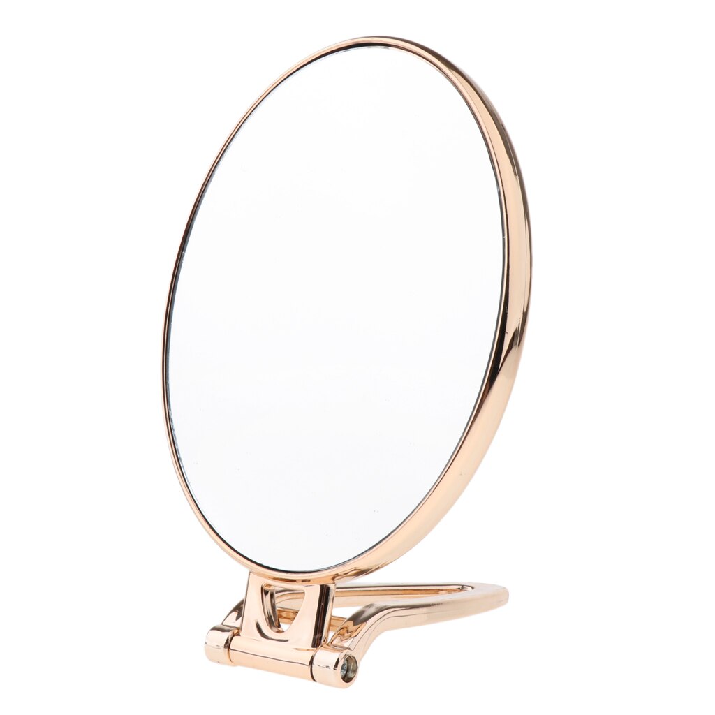 Round Makeup Cosmetic Mirror Double Sided Folding 2 Way 2X Magnify: Golden
