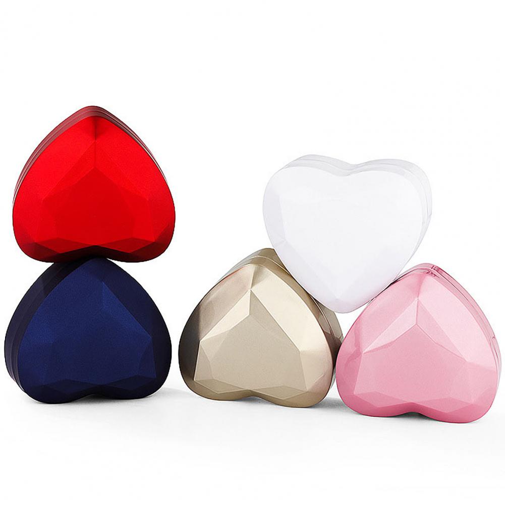 Ringbox in Herzform mit LED-Licht, Taschenformat, tragbarer Ring-Schmucketui für Vorschläge, Verlobung, Hochzeit, Verpackung, Showboxen