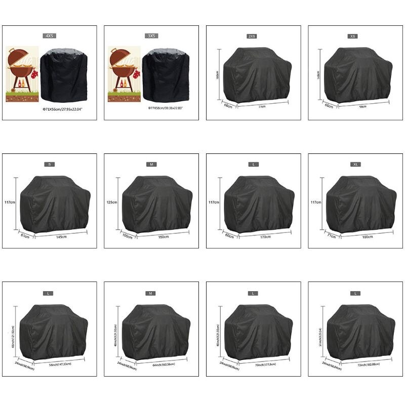 Bbq Cover Outdoor Stof Waterdichte Weber Zware Charbroil Grill Cover Regen Beschermende Outdoor Barbecue Cover Ronde Bbq Grill
