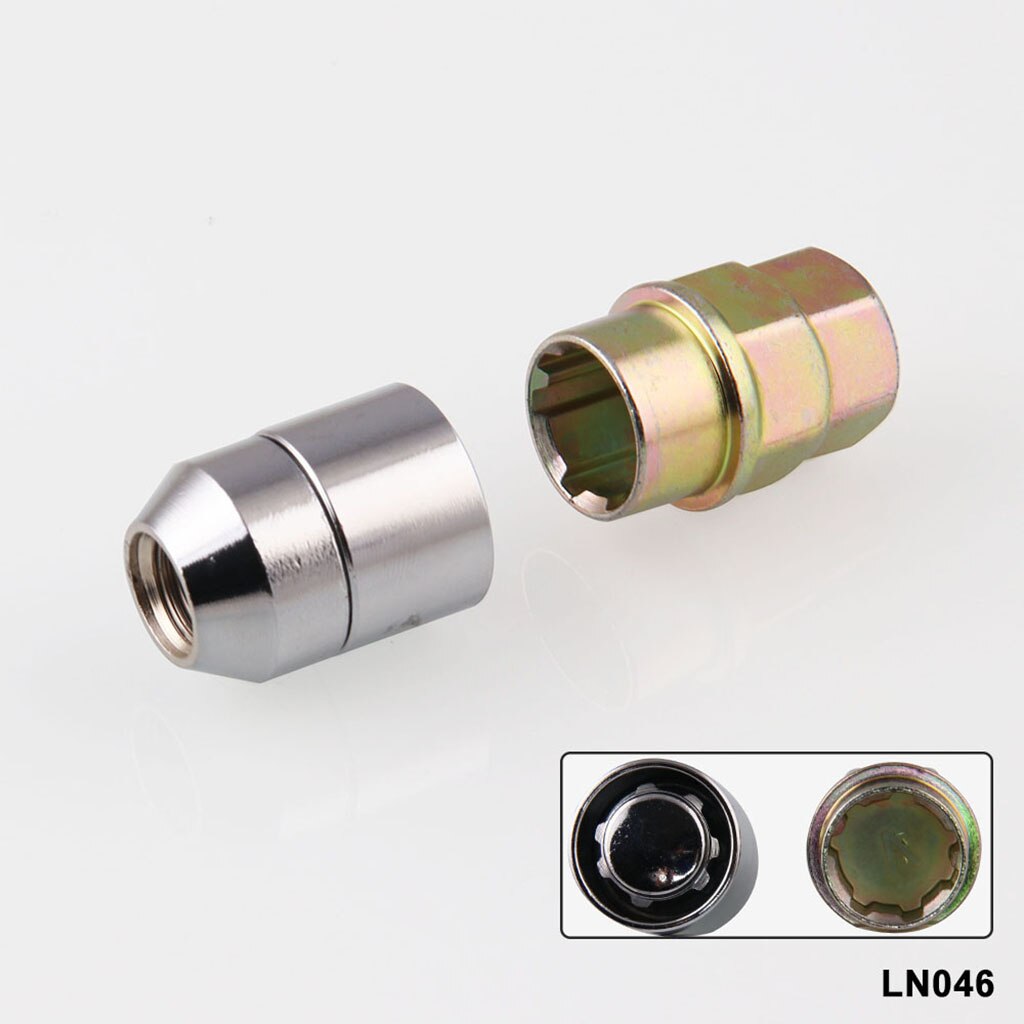 4x M12x1.5 Wheel Tire Lock Nut & 1pc Theft-proof Security Lock Socket Auto