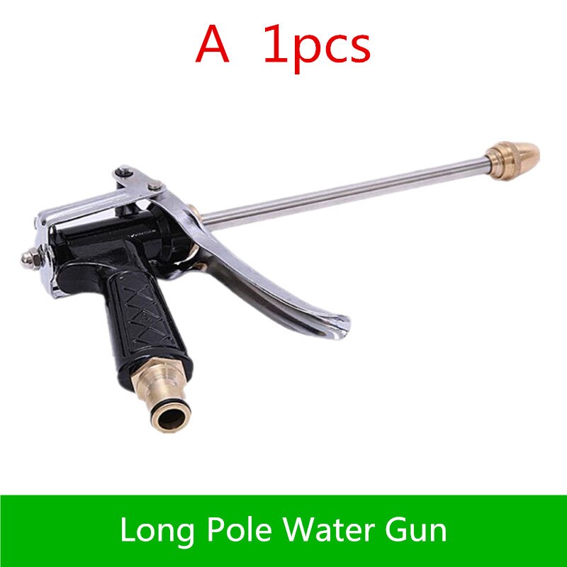 Messing Lange Pole Tuin Water Guns Sproeikop Wassen Auto Drenken Fower Cleaning Tuin Irrigatie Slang Connector: A   1pcs